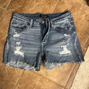 Judy Blue Distressed Blue Jean Shorts